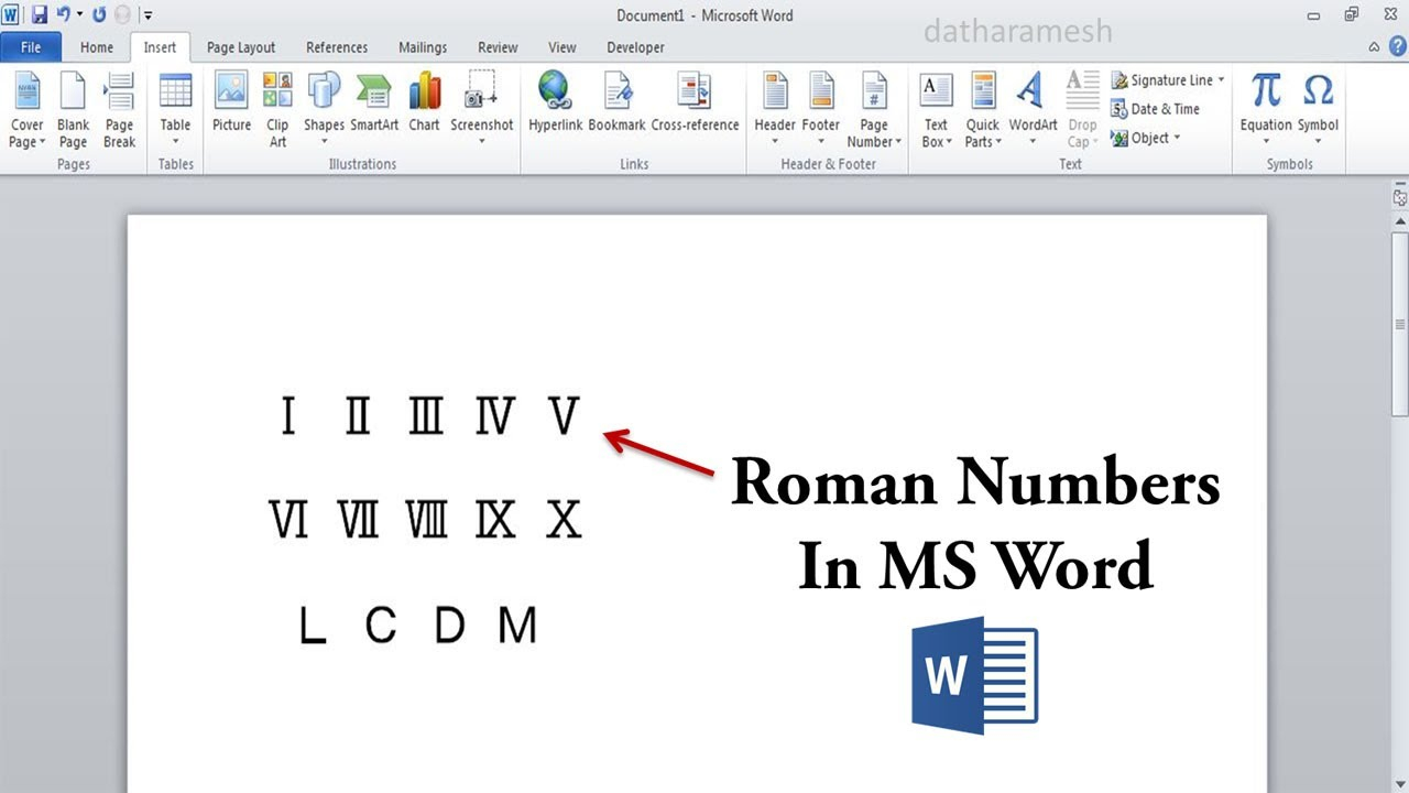 How To Insert Roman Numbers In MS Word Roman Numerals YouTube How To Insert Roman Numbers In MS Word Roman Numerals YouTube