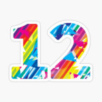 Reklame Werbung Stiker Vinyl Cut Roman Ziffer Twelve Aufkleber Vinyl