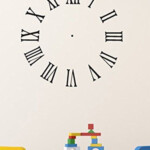 Roman Numeral Clock 53 Wall Decals Stickers Black 24 W Roman