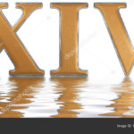 Roman Numeral XIV Quattuordecim 14 Fourteen Reflected On The