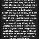 Romans 14 13 15 King James KJV Inspirational Quotes True Words Kjv