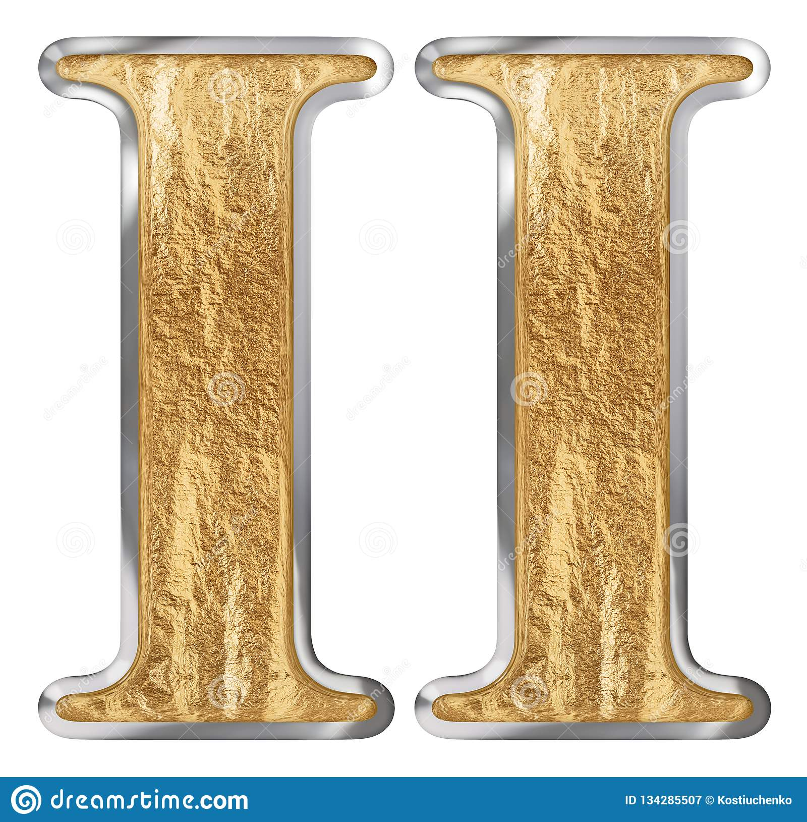 Roman Numeral II Duo 2 Two Isolated On White Background 3d Render 
