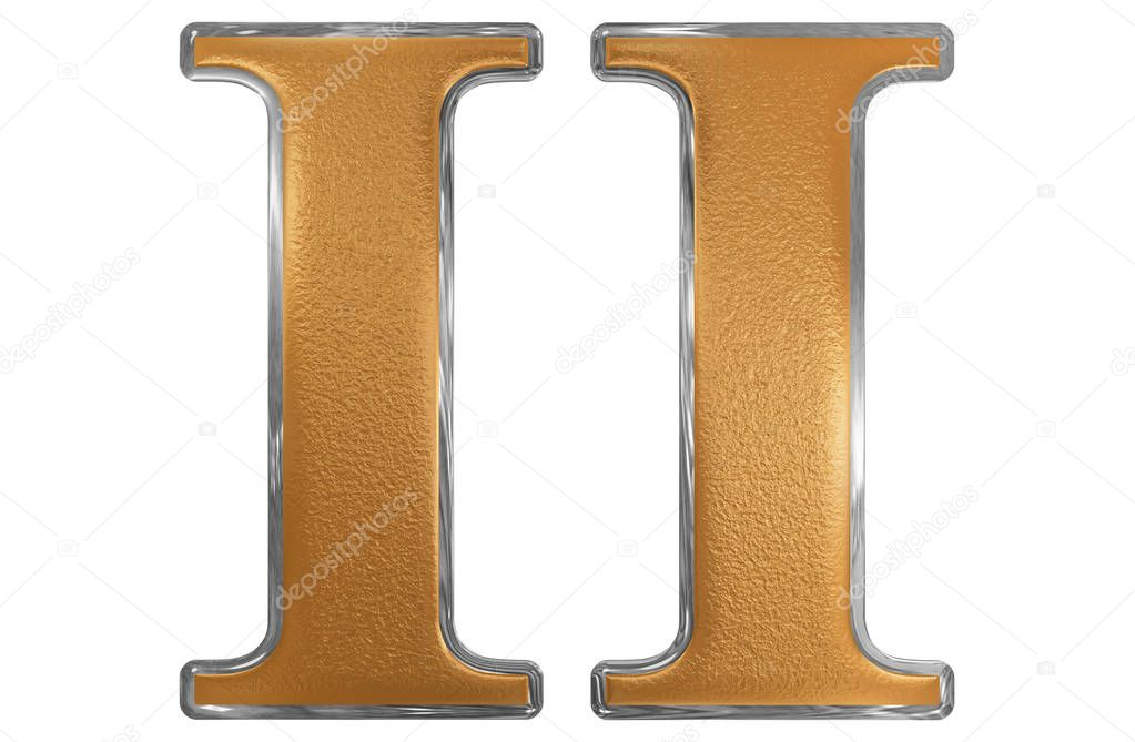 Roman Numeral II Duo 2 Two Isolated On White Background 3d Stock 