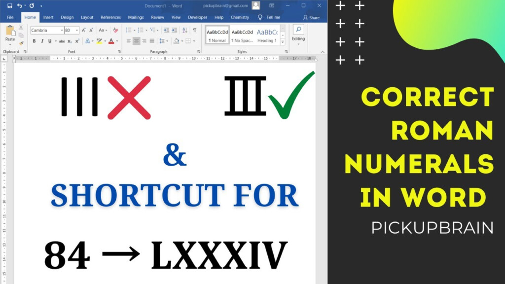 Correct Way To Type Roman Numerals In Word Its Shortcut Convert 